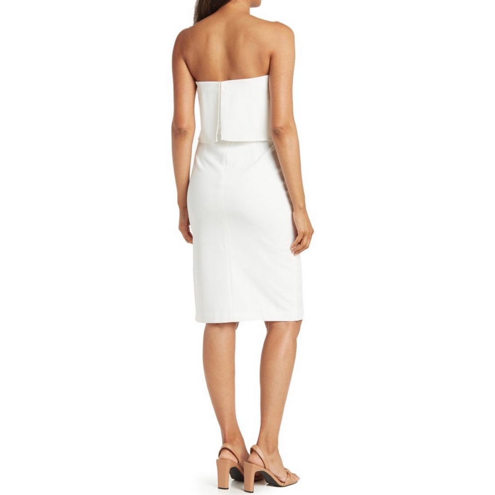 Donna Morgan strapless midi-dress in soft white, size 16 but runs small